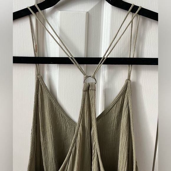 Papaya Green Lace Pattern V-Neck Tank Top Size Medium - Picture 8 of 14